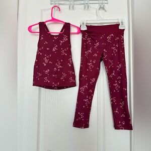 Floral Burgundy Tank and Leggings Set